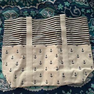 Black and White Nautical Tote Bag